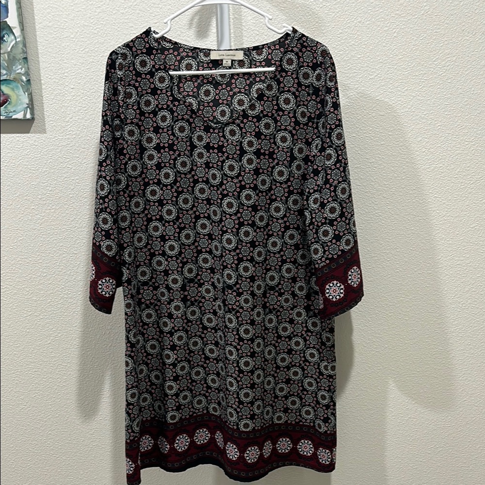Bohemian Black and Red Patterned Dress